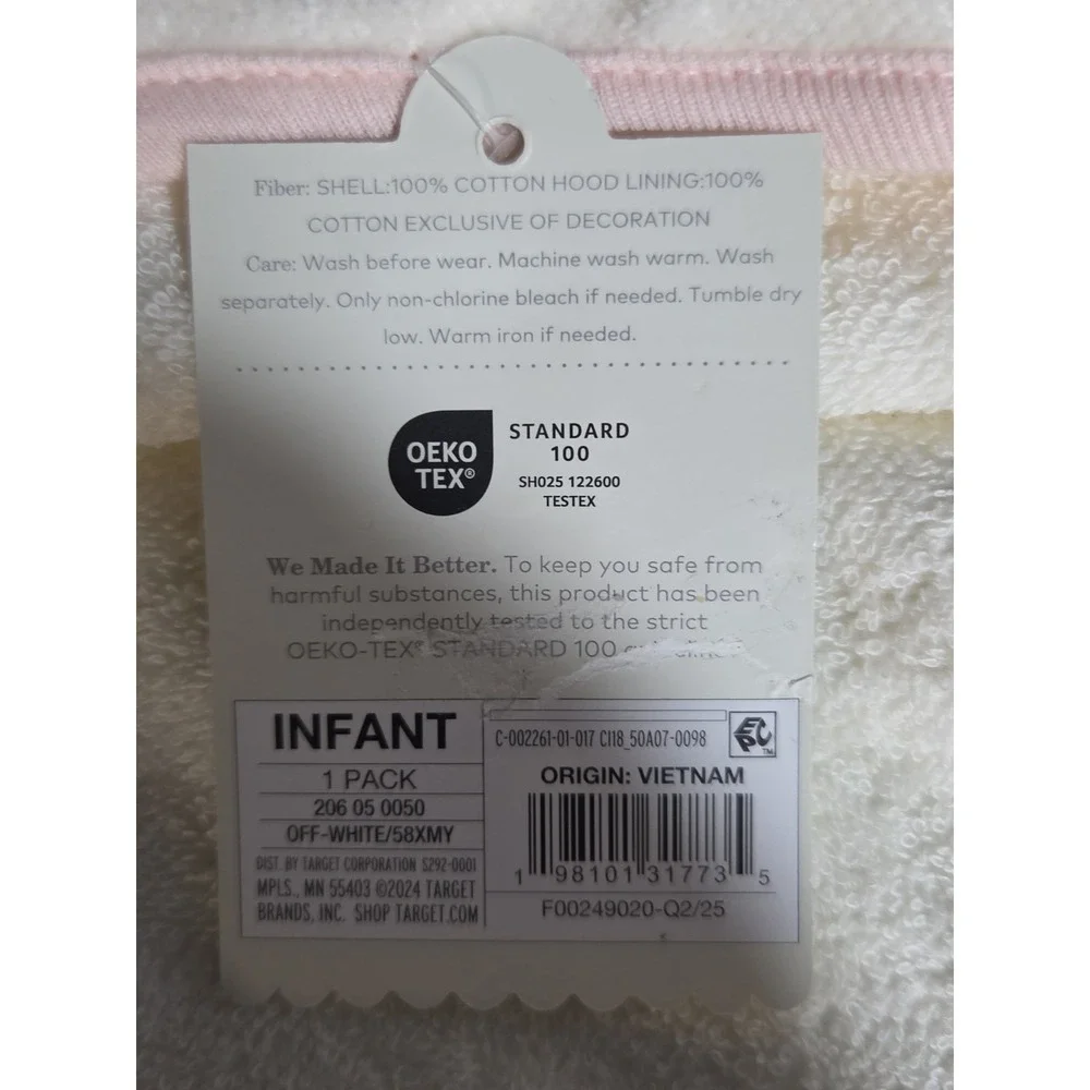 Baby Hooded Towel Cloud Island™ Cream: Cotton Terry, Unicorn Pattern, 30